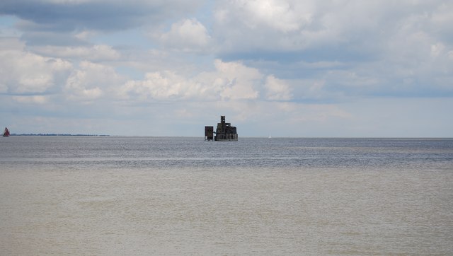 Grain Tower bei Hochwasser als vollständig abgeschnittene Insel